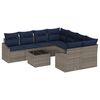 vidaXL Bankstel 9 st 8-Aantal zitplaatsen Grijs en Marineblauw
