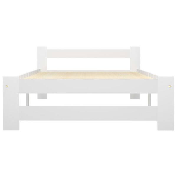 vidaXL Bedframe massief grenenhout wit 90x200 cm
