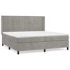 vidaXL Boxspring met matras fluweel lichtgrijs 200x200 cm