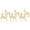 vidaXL LED Rendieren 6 st 180 LED's Goud 44 x 18 x 65,5 cm PET