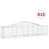 vidaXL Schanskorven 15 st gewelfd 200x50x40/60 cm gegalvaniseerd ijzer