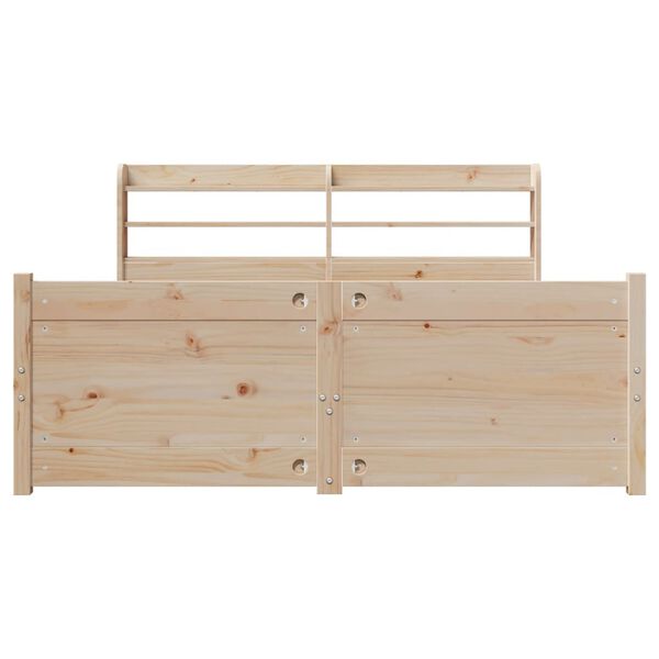 vidaXL Bedframe met hoofdbord massief grenenhout 120x190 cm