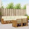 vidaXL Sofa-Sets 8 pcs Natuurlijk en Cr&egrave;me Massief Acaciahout