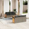 vidaXL 7-delige Loungeset met kussens poly rattan grijs
