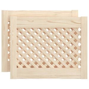 vidaXL Kastdeuren met latwerk 2 st 49,5x39,5 cm massief grenenhout