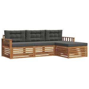 vidaXL Buiten bankenset Natuurlijk en Antraciet 249,5 x 162,5 x 73 cm