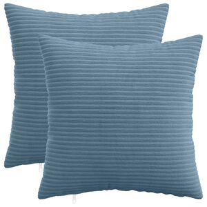 vidaXL Kussensloop 2 pcs HEERLEN Blauw 30 x 30 cm corduroy