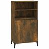 vidaXL Hoge kast Gerookt eiken 60 x 36 x 110 cm Bewerkt hout