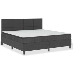 vidaXL Boxspring stof donkergrijs 200x200 cm