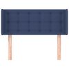 vidaXL Hoofdbord met randen 93x16x78/88 cm stof blauw