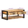 vidaXL Salontafel 90x50x38 cm massief ruw mangohout