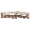 vidaXL Tuinbankenset 10 st 9-zits Beige poly rattan