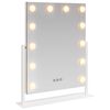 vidaXL LED Make-up Spiegel Wit 44 x 10 x 53 cm Glas en Staal