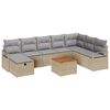 vidaXL Tuin Sofa Set met kussen met opslag 9 pcs Beige Poly riet