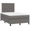 vidaXL Boxspring met matras en LED kunstleer grijs 120x190 cm