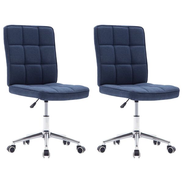vidaXL Eetkamerstoelen 2 st stof blauw