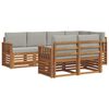 vidaXL Buiten bankenset 7 st Naturel en lichtgrijs Polyester