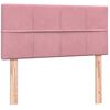 vidaXL Boxspring met matras fluweel roze 100x210 cm