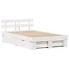 vidaXL Bedframe met hoofdeinde Wit 135 x 190 cm Massief grenenhout