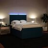 vidaXL Boxspring met matras fluweel blauw 160x200 cm