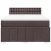 vidaXL Boxspring met matras stof donkerbruin 140x190 cm