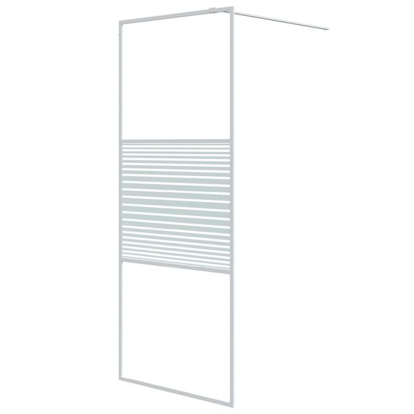 vidaXL Inloopdouchewand 80x195 cm transparant ESG-glas wit