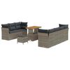 vidaXL Tuinbankenset 10 pcs Grijs poly rattan
