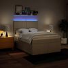 vidaXL Boxspring met matras stof cr&egrave;mekleurig 160x200 cm