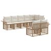 vidaXL Buiten bankenset 8 pcs Natuurlijk en Cr&egrave;me Wit poly rattan