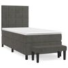 vidaXL Boxspring met matras fluweel donkergrijs 90x200 cm