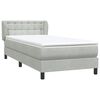 vidaXL Boxspring met matras fluweel lichtgrijs 90x220 cm
