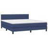 vidaXL Boxspring met matras en LED stof blauw 160x200 cm