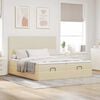 vidaXL Ottoman bed met matrassen en LED's 180x200cm stof cr&egrave;mekleurig