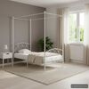 vidaXL Hemelbedframe metaal wit 100x200 cm