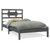 vidaXL Bedframe massief hout grijs 90x190 cm