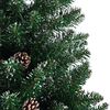 vidaXL Slanke Kerstboom Groen en Wit 150 cm PVC en massief dennenhout