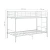 vidaXL Stapelbed metaal wit 90x200 cm