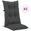 vidaXL Tuinstoelkussens 2 st hoge rug 120x50x7 cm stof antracietkleur