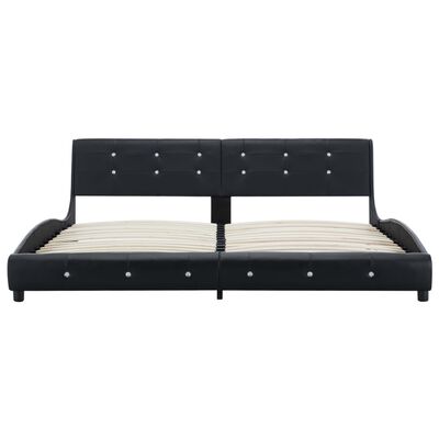 vidaXL Bed met matras kunstleer zwart 180x200 cm