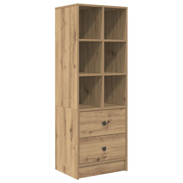 vidaXL Hoge kast met lade Artisan Eiken 45,5 x 34 x 127 cm
