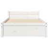 vidaXL Bedframe massief hout wit 75x190 cm