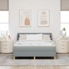 vidaXL Boxspringbed met matras Lichtgrijs 160 x 200 cm Stof