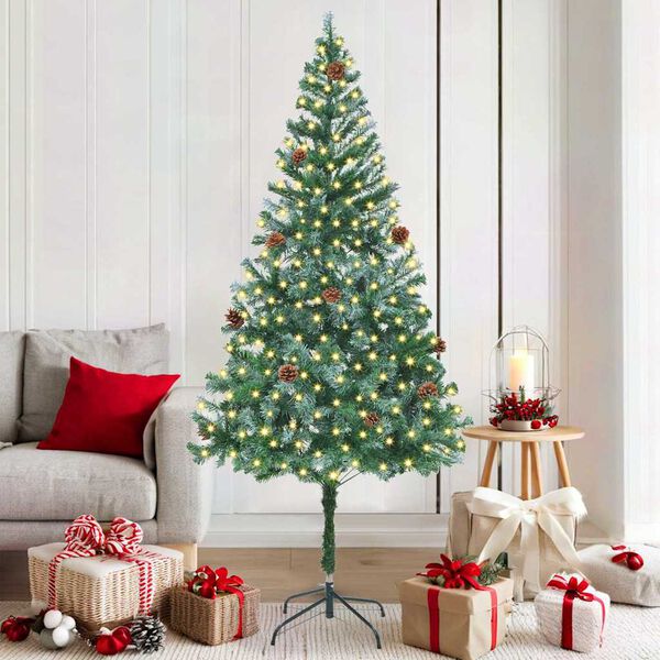 vidaXL Kunstkerstboom met 300 LED Groen 180 cm PVC en Staal