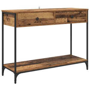 vidaXL Wandtafel Oud Hout 100 x 34,5 x 75 cm Bewerkt hout