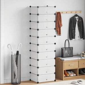 vidaXL Schoenenkast met 10 ineengrijpende vakken wit