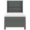 vidaXL Boxspring bed met matras Donkergrijs 90 x 200 cm Stof