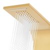 vidaXL Douchepaneel gebogen roestvrij staal 201 goudkleurig