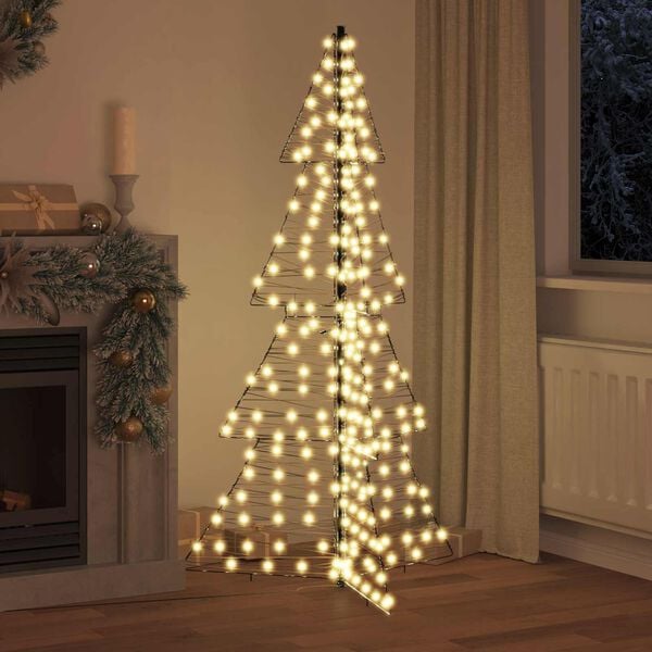 vidaXL Kerstboom met 240 LED Warmwit 180 cm Rattan