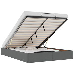 vidaXL Bedframe zonder matras 140x200 cm stof donkergrijs