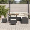 vidaXL Tuin Sofa Set met kussen met opslag 8 pcs Zwart en Cr&egrave;me